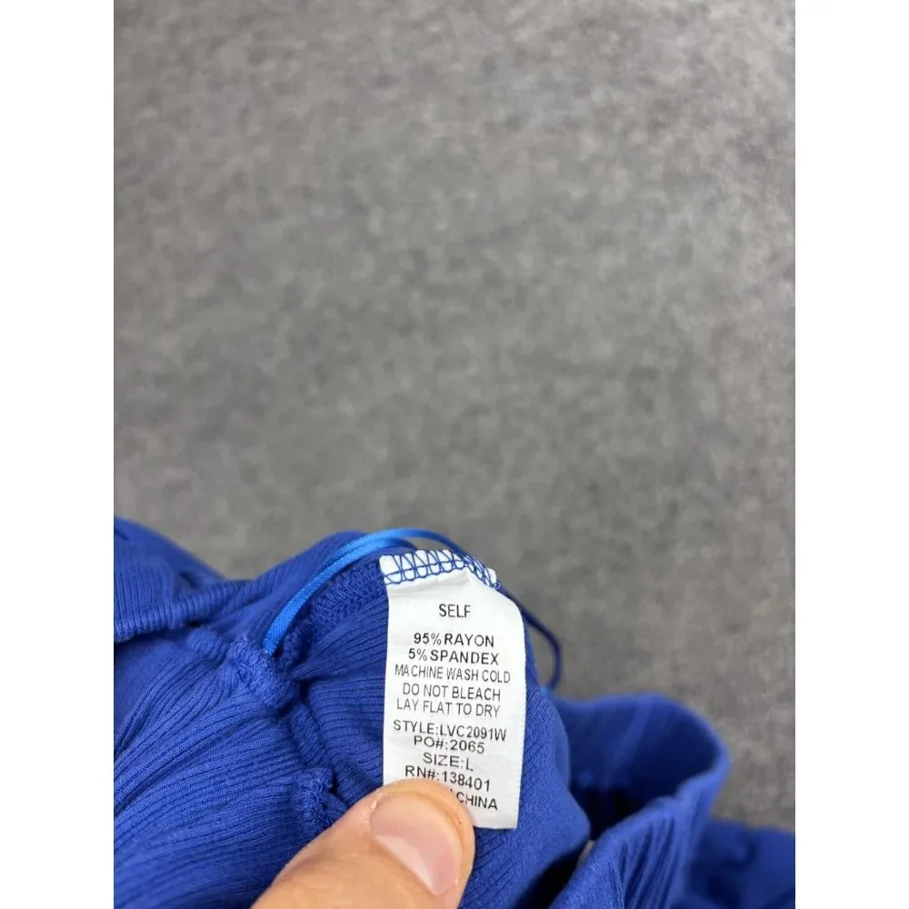 Vada Winter x Maverick Pants‎ Womens Large Blue Wide Leg Palazzo Lounge Rayon